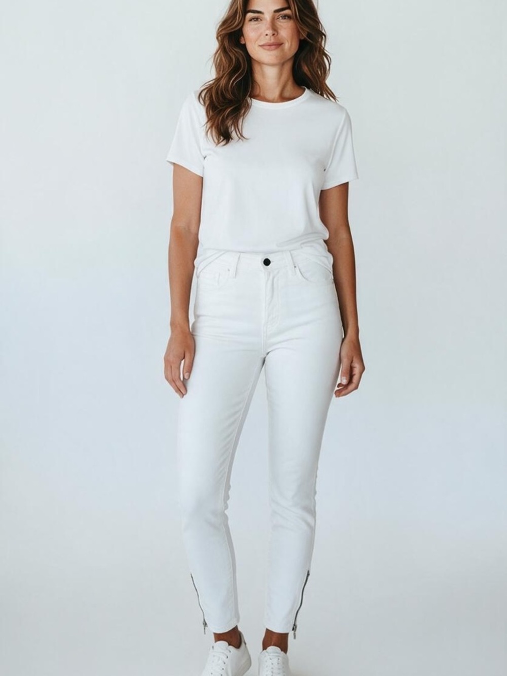 L'AGENCE High-Rise White Skinny Jeans